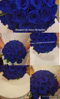 Fleuriste Valenciennes bouquet de mariée de roses éternelle bleues Hé fleur et moi Valenciennes